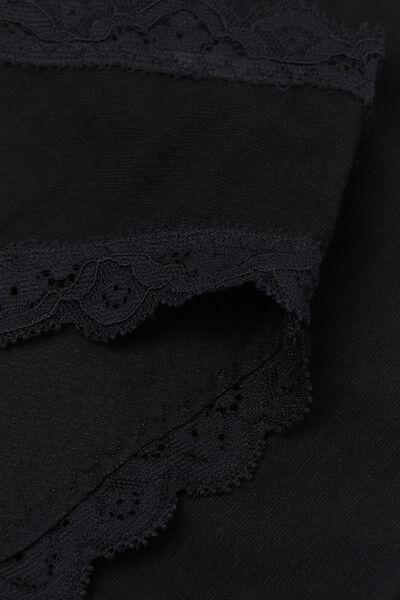 Black Cotton And Lace Briefs, , large image number 3