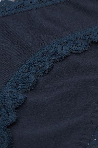 INTENSE BLUE Cotton and Lace Knickers, , large image number 3