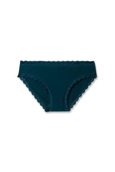 Green Lightweight Cotton And Lace Knickers, 5601_187K, large image number 1