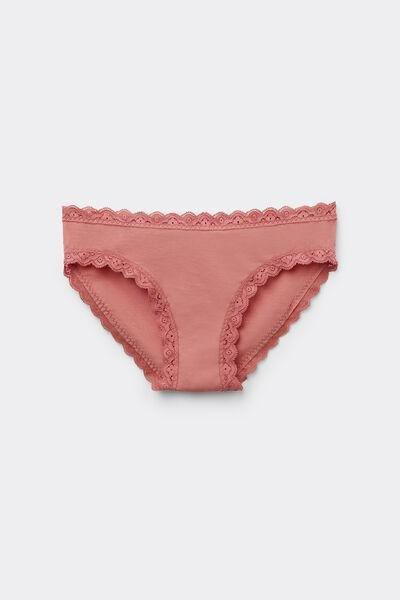 Pink Cotton And Lace Knickers, , large image number 2