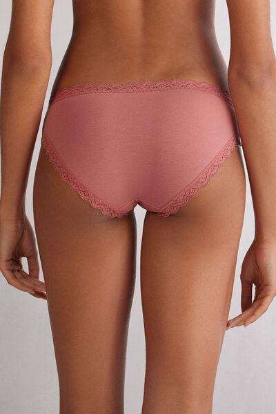 Pink Cotton And Lace Knickers, , large image number 3