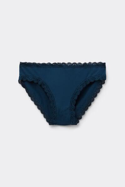 Blue Cotton And Lace Knickers, 5601_937J, large image number 5