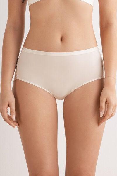 Pink High-Waisted Briefs, Silk, large image number 1