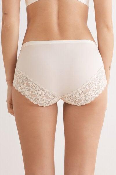 Pink High-Waisted Briefs, Silk, large image number 2