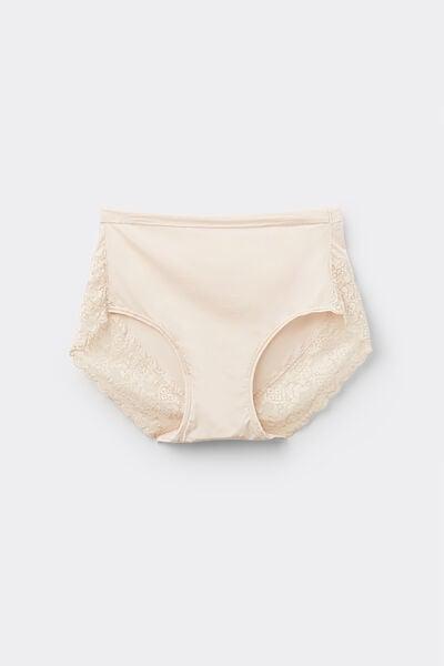 Pink High-Waisted Briefs, Silk, large image number 3