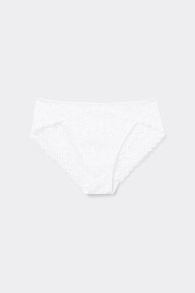 White Low-Rise Lace Knickers, White, large image number 2