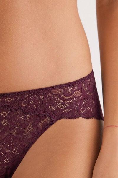 Burgundy Low-Rise Lace Knickers, 5601_028K, large image number 5