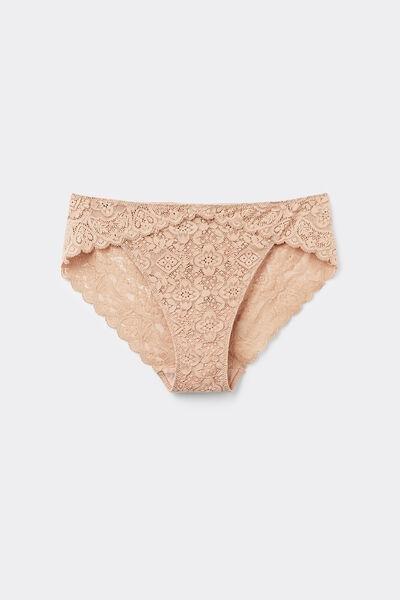 Beige Low-Rise Lace Knickers, Soft Beige, large image number 3