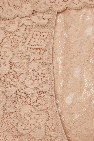 Beige Low-Rise Lace Knickers, Soft Beige, large image number 4