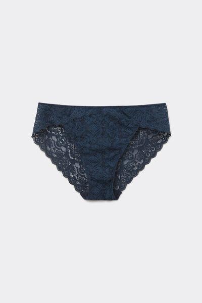 Navy Low-Rise Lace Knickers, Intense Blue, large image number 2