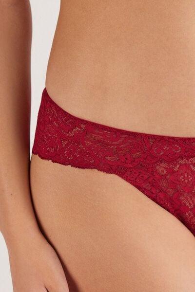 Red Low-Rise Lace Knickers, Red, large image number 5