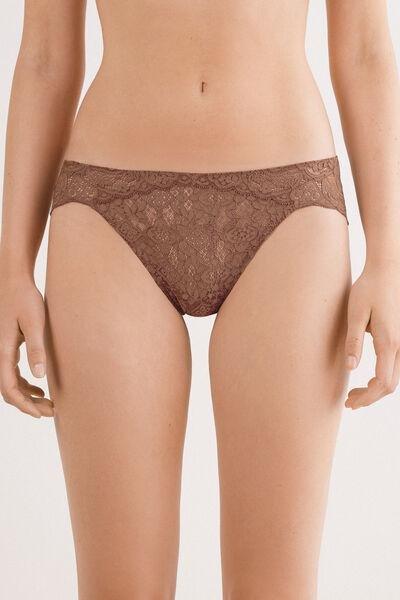 Beige Low-Rise Lace Knickers, , large image number 0
