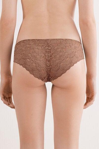 Beige Low-Rise Lace Knickers, , large image number 3