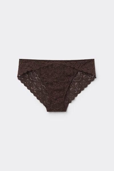 Mocha Brown Low-Rise Lace Knickers, 5601_705J, large image number 3