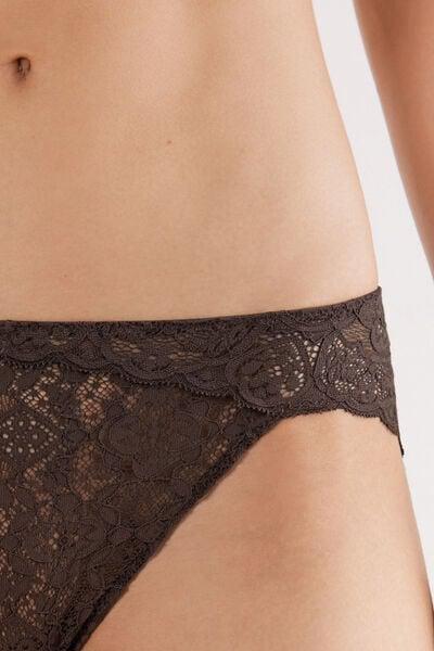 Mocha Brown Low-Rise Lace Knickers, 5601_705J, large image number 5