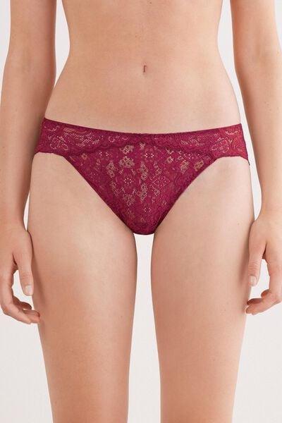 Red Low-Rise Lace Knickers, 5601_940J, large image number 1