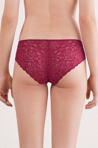 Red Low-Rise Lace Knickers, 5601_940J, large image number 2