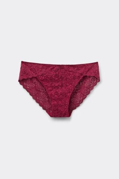 Red Low-Rise Lace Knickers, 5601_940J, large image number 3