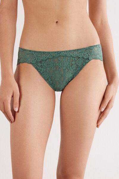 Green Low-Rise Lace Knickers, 5601_941J, large image number 0