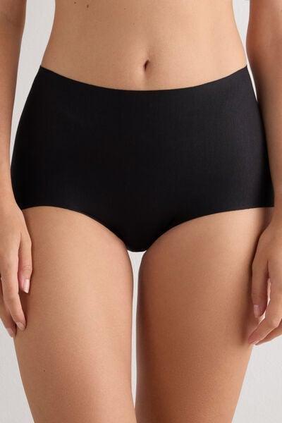 Black High-Waisted Briefs, Black, medium