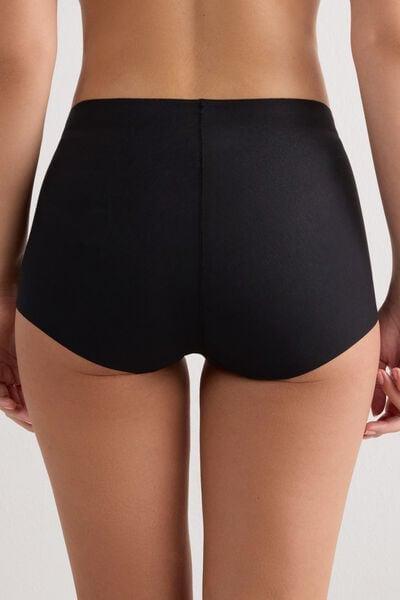 Black High-Waisted Briefs, Black, medium