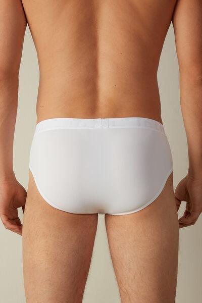 White Microfiber Briefs Detail, , large image number 3