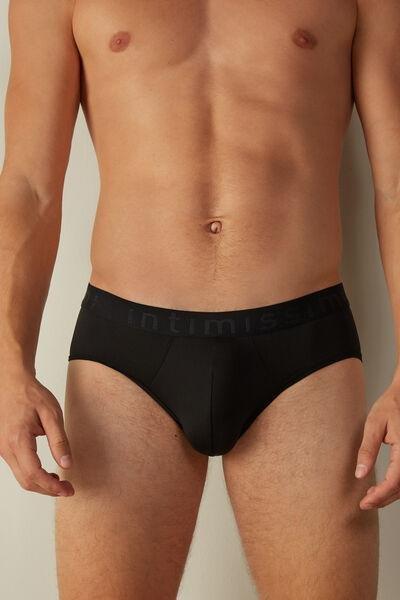 Black Microfiber Briefs Detail, , large image number 0