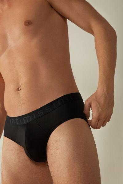 Black Microfiber Briefs Detail, , large image number 1