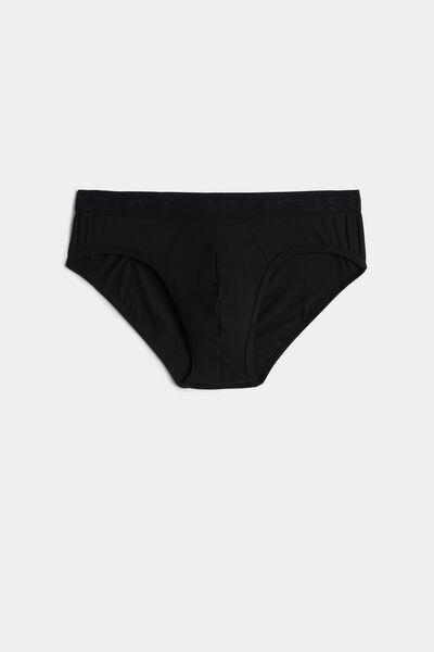 Black Microfiber Briefs Detail, , large image number 2