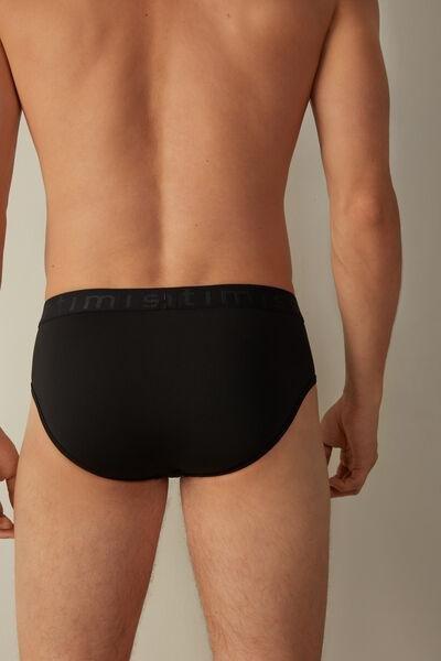 Black Microfiber Briefs Detail, , large image number 3
