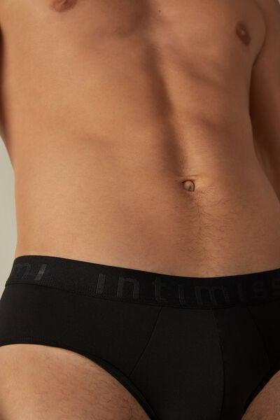 Black Microfiber Briefs, Black, large image number 6