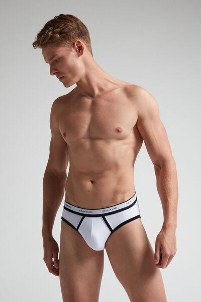 White Stretch Cotton Briefs, 5601_143I, large image number 1