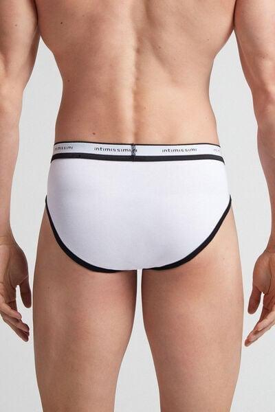 White Stretch Cotton Briefs, 5601_143I, large image number 3