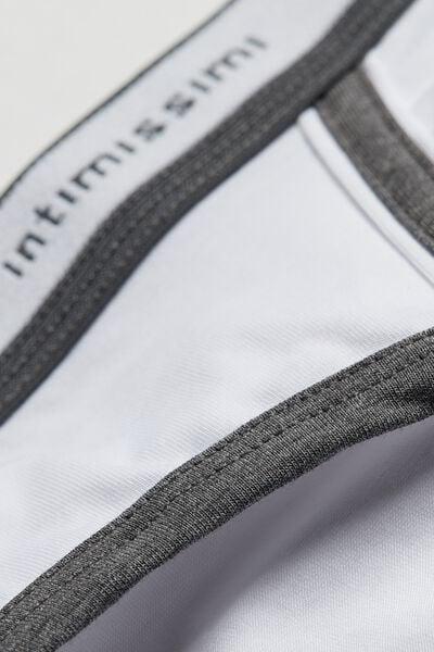 White Stretch Supima Cotton Briefs, White/graphite Blend, large image number 5