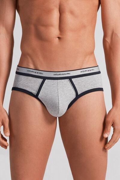 Intimissimi Grey Stretch Supima Cotton Brief Detail Azadea UAE