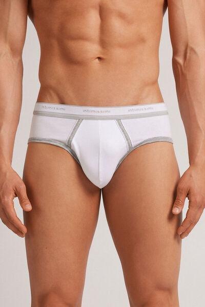 Grey Superior Cotton Briefs With Logo, , medium