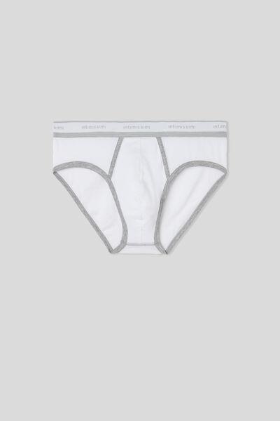 Grey Superior Cotton Briefs With Logo, , large image number 2