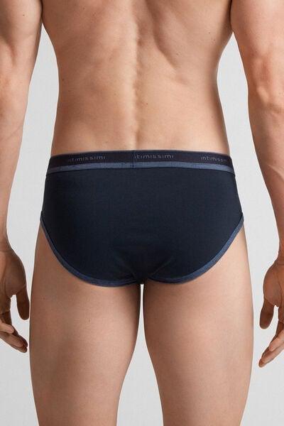 Navy Stretch Cotton Briefs, 5601_844I, large image number 2