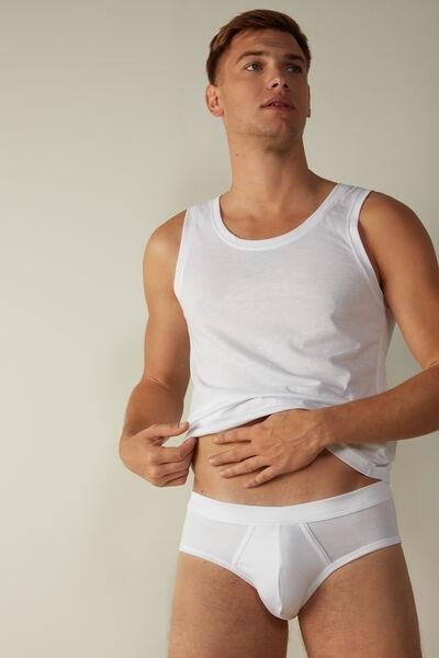 White Elasticated Briefs, , large image number 1