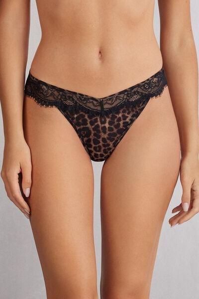 Multicolour Animal Print Thong, , large image number 0
