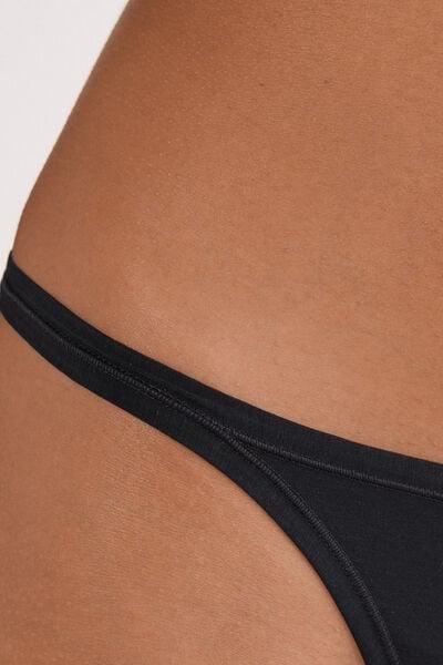 Black Sensual Attitude Cotton Thong, Black, large image number 5