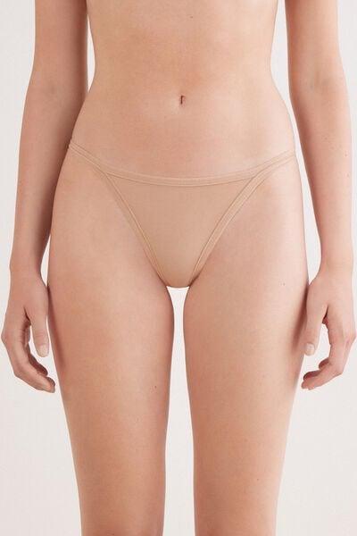 Beige Ultralight Cotton Thong, Soft Beige, large image number 1