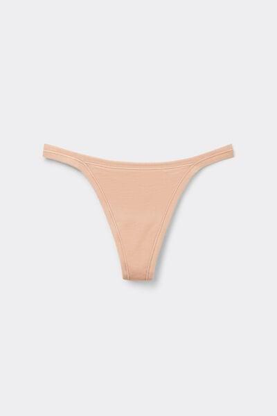 Beige Ultralight Cotton Thong, Soft Beige, large image number 3
