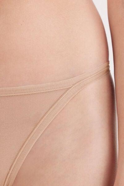 Beige Ultralight Cotton Thong, Soft Beige, large image number 5