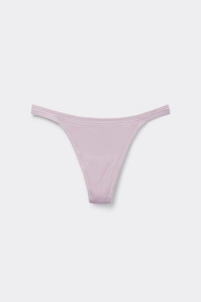 Lilac Ultralight Cotton Side Straps Thong, 5601_056K, large image number 3