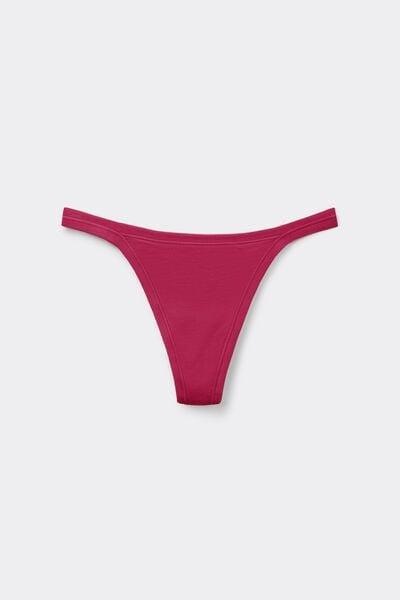 Pink Ultralight Cotton Side Straps Thong, 5601_110K, large image number 3