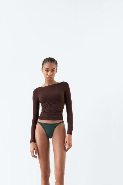 Green Ultralight Side Straps Cotton Thong, 5601_254K, large image number 6
