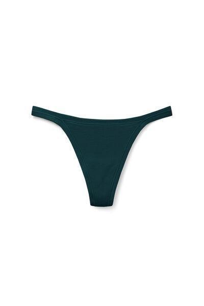 Green Ultralight Side Straps Cotton Thong, 5601_254K, large image number 7