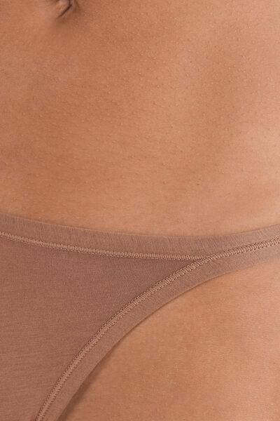 Caramel The Sensual Cotton Side Straps Thong, Brown Mocha, large image number 5