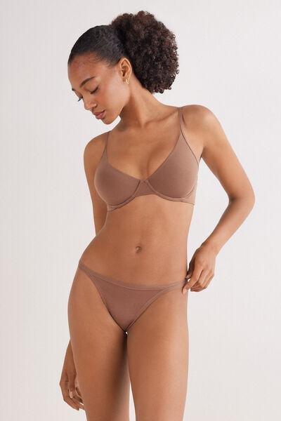Caramel The Sensual Cotton Side Straps Thong, Brown Mocha, large image number 6